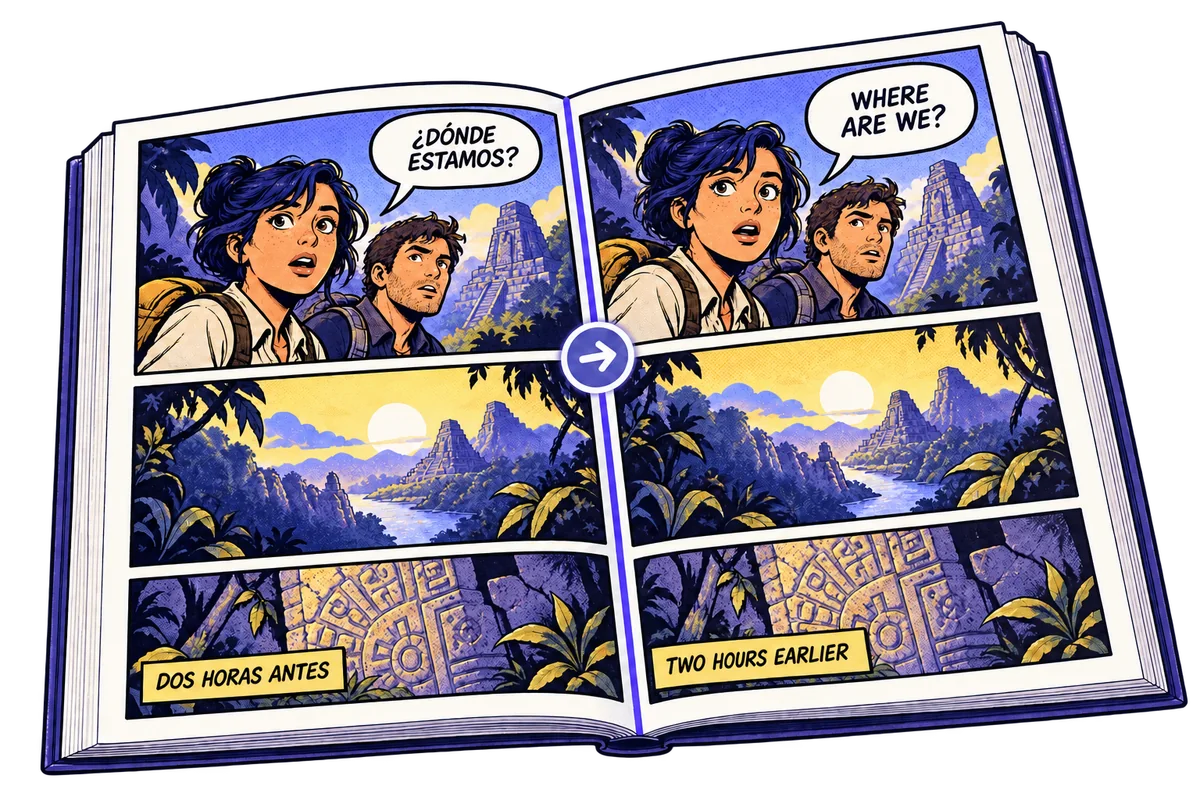 Comic book panel prepared for image translation